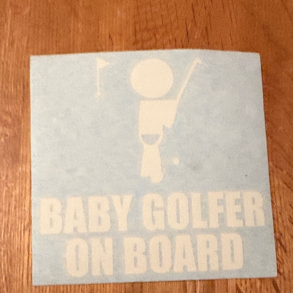 Baby Golfer On Board Sticker - White - Picture 2 of 2